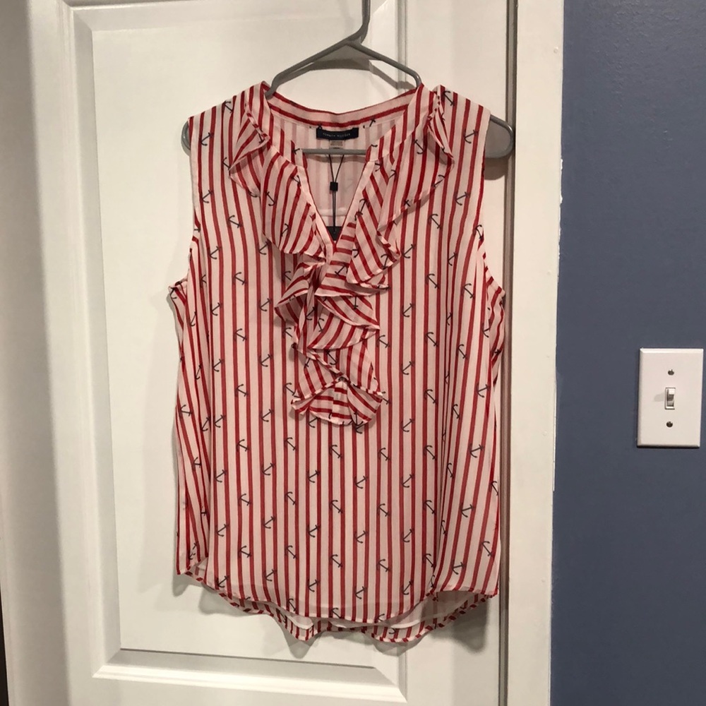 Tommy Hilfiger red white and anchor top